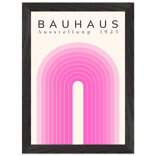 Artfulprints Poster met Lijst Bauhaus - Pink rainbow   - A4 21x29.7 cm - Roze