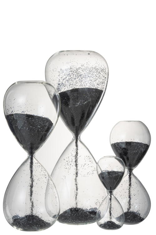 J-Line zandloper Parels - glas - zwart - extra large - vtwonen shop