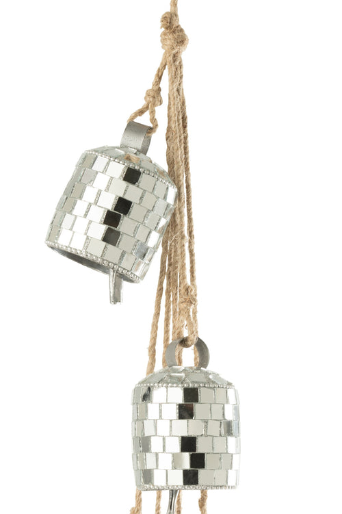 J-Line hanger 7 Bellen Spiegels - ijzer - zilver