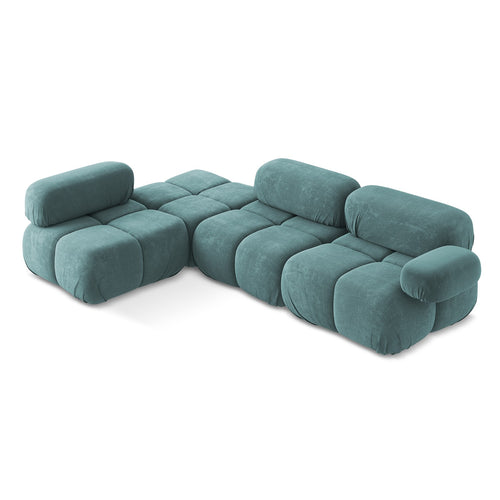 LaMiaSofa hoekbank links Sanremo - chenille stof - jeans - 285x190x70