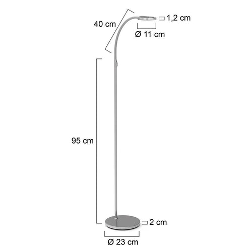 Steinhauer vloerlamp turound - 1 lichts - 45x 145 cm - mat chroom