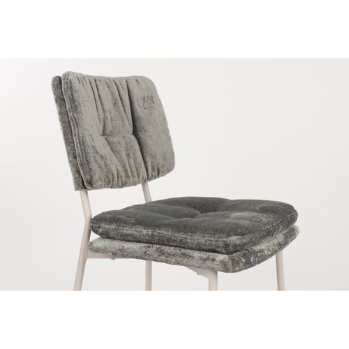 Housecraft Living Franck Eetkamerstoelen Velours Grijs - Set van 2 - vtwonen shop