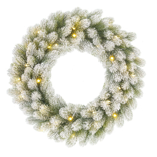 Black Box Trees Nagoya Kerstkrans met LED Verlichting en Timerfunctie - H12 x Ø60 cm - Groen