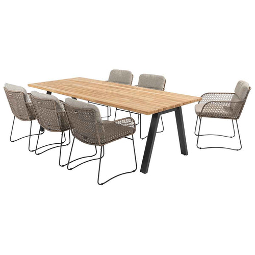 4 Seasons tuinset Aprilla - tuintafel Ambassador 240x100 cm 7-delig