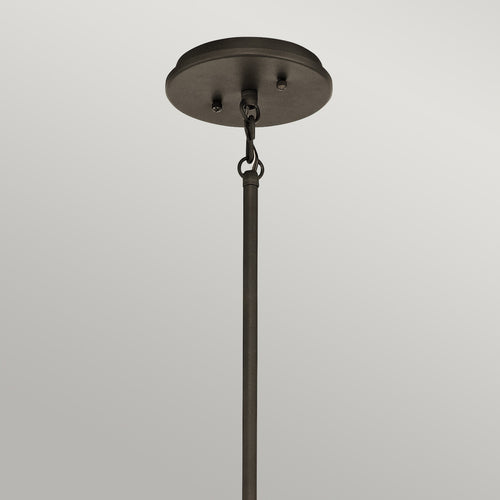 Elstead Emory - Semi-Flush Round Plafond Hanglamp Pewter, 3 Lichten, E27