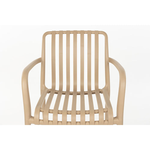 Housecraft Living Amae Tuinstoel Armleuning Kunststof Beige - Set van 4