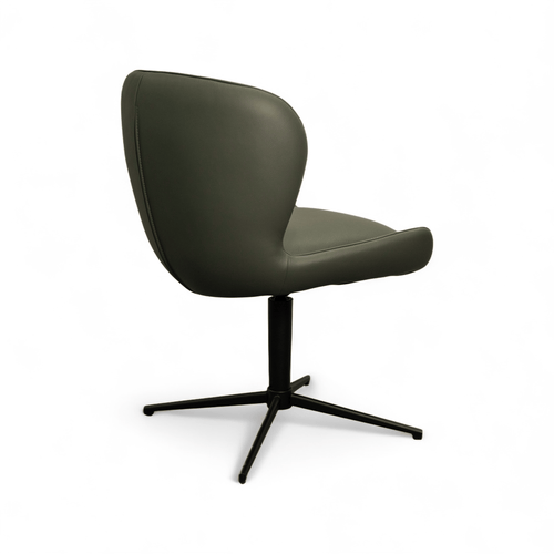 Furnhouse eetkamerstoel Nicklas - Olijfgroen - Leer - Set van 6