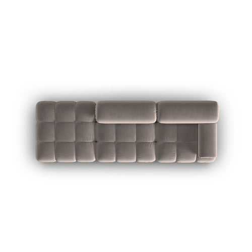 Cosmopolitan Design - Linker modulaire bank Cortina 4-zits, flueel cappuccino - 94x282x70cm