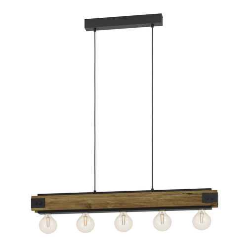 EGLO hanglamp Layham - e27 - 96 cm - zwart/bruin - vtwonen shop