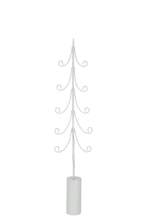 J-Line decoratie Boom Cilindervoet - ijzer - wit - large - LED