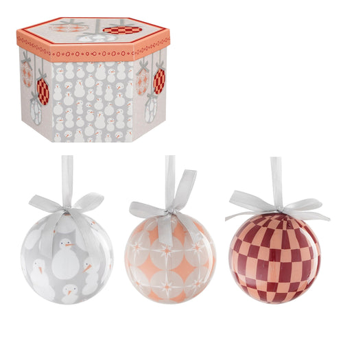 House of Seasons Kerstballen Cadeauset - 14 Stuks - Ø8 cm - Onbreekbaar - Perzik, Grijs - vtwonen shop