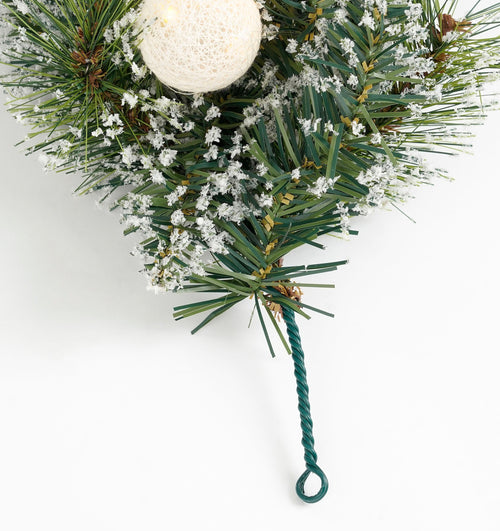 Black Box Trees Kaprun slinger groen frosted zilver warm wit 20L 180 TIPS battery operated en timer - l270xd25cm