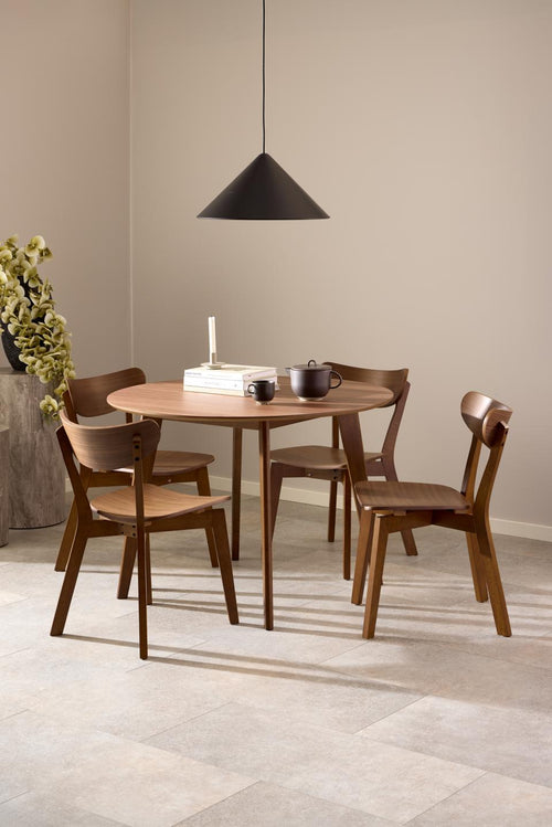 Rebellenclub eetkamertafel Roskilde - ø105 cm - Walnoot - vtwonen shop