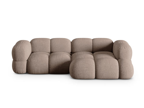 Cosmopolitan Design rechter hoekbank Loretto 3-zits, structurele stof cappuccino - 147x250x68cm