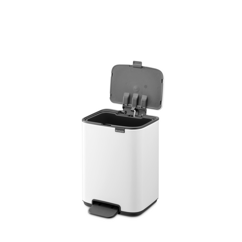 Brabantia Bo Pedaalemmer, 4 liter, stil sluitend, kunststof binnenemmer - White