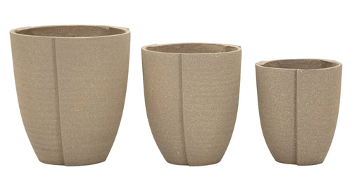 Mauro Ferretti cachepot - set van 3 - Ø 43×47–36×41,5–30,5×34,5 cm - grijs