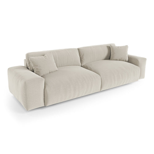 Premium Interiors - Bank CHEER - zacht aanvoelende geweven stof  beige 240cm