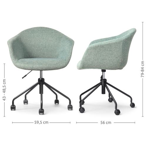 Nolon Nout-Otis Bureaustoel Zacht Groen - Armleuningen - Zwart - vtwonen shop