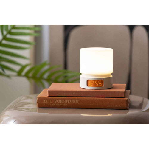 Karlsson wekker Pillar - beige - Ø8.2cm