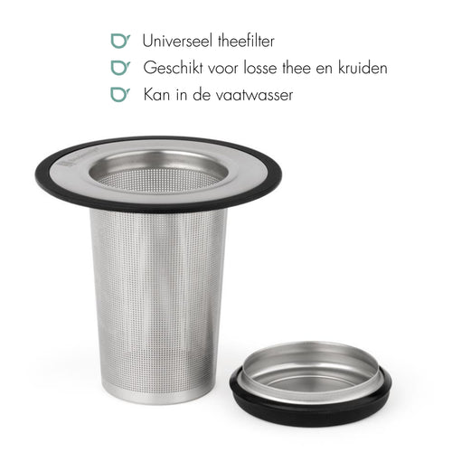 Bredemeijer - Theefilter met onderzetter XL - RVS