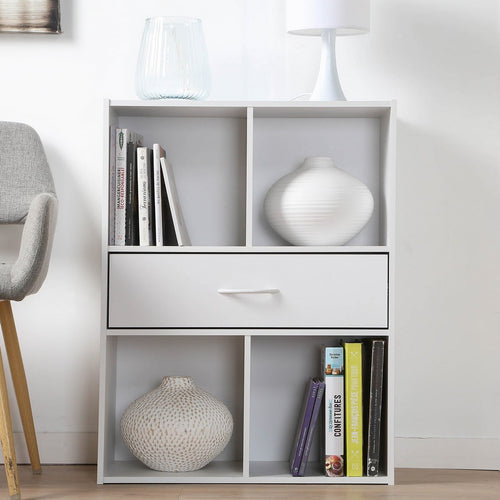 CALICOSY - Opbergplank met 4 compartimenten - 29,5x62x80 cm