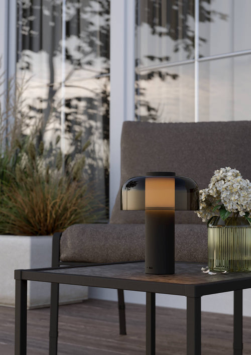 EGLO tafellamp Ponente - draadloos - led - 20 cm - zwart/smoke - vtwonen shop