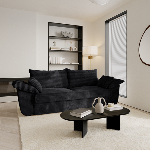 Sia Home - Bank SASHA - xxl-corduroy zwart 232cm
