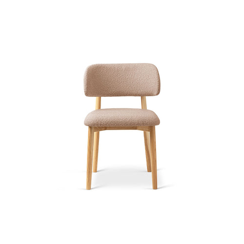 Set van 2 stoelen met gesp Evan boucle poederroze - 51x49.5x77cm