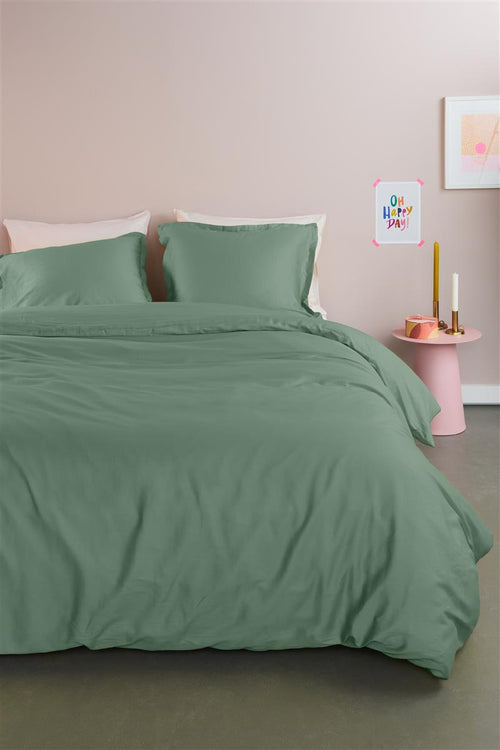 Ambiante dekbedovertrek Satin Uni - 140x200/220 cm - groen