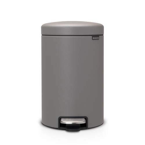 Brabantia NewIcon Pedaalemmer, 12 liter, kunststof binnenemmer - Mineral Concrete Grey