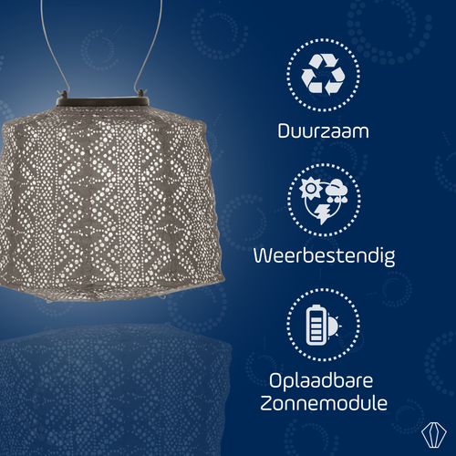 Lumiz solar lampion lace lamp - 20cm - taupe
