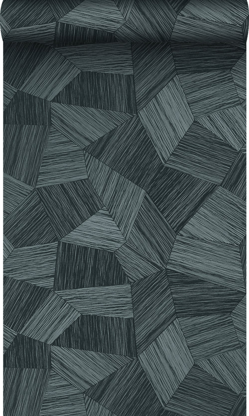 Origin Wallcoverings eco-texture vliesbehang grafisch 3D motief antraciet grijs - 0.53 x 10.05 m - 347825 - vtwonen shop