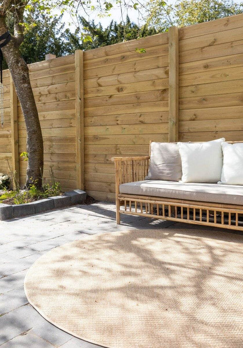 Interieur05 Rond Buitenkleed Jute Excellent Outdoor Bruin - 200 x 200 cm - vtwonen shop