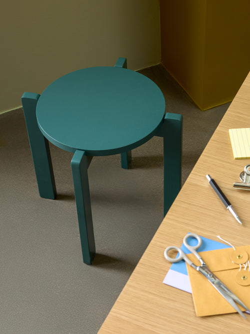 Hübsch kruk Always - mdf/eikenfineer/eikenhout - ø45xh42cm