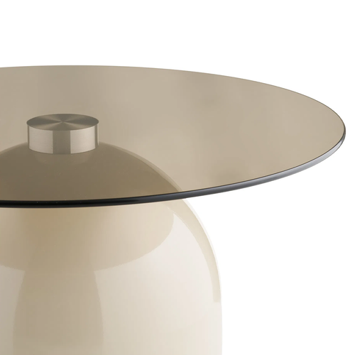 Artichok Raiza metalen salontafel beige met glazen blad - Ø70