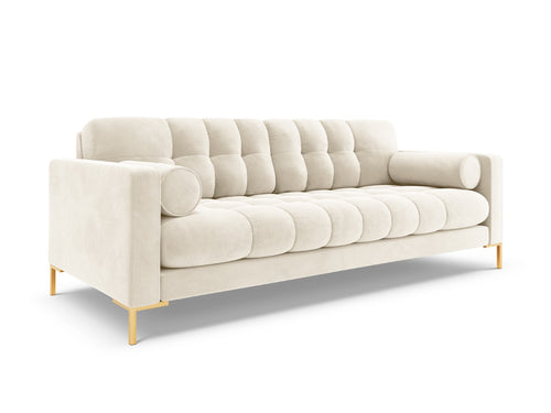 Cosmopolitan Design Bank Bali 4-zits, flueel, lichtbeige - 96x217x75cm