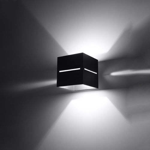 Sollux Lighting Wandlamp LOBO zwart - 10x12x10cm