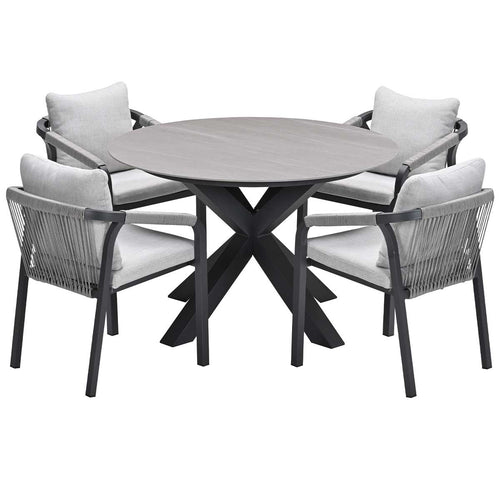 Garden Impressions tuinset Tarera - Duuk - taupe - Ø120 cm - 5-delig