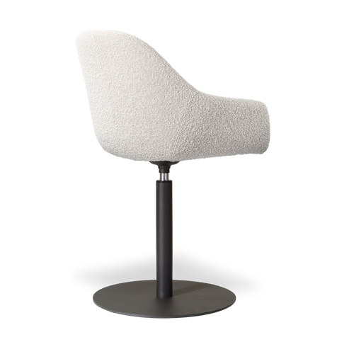 Nolon Niva-Mae tulp eetkamerstoel bouclé beige - zwart onderstel