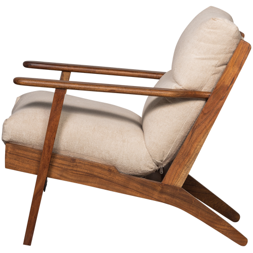 BePureHome fauteuil Houston - Bouclé/Hout - Naturel - 86x71x71 - vtwonen shop