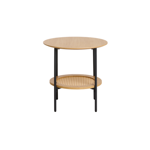 Rebellenclub Bijzettafel Berley - ¿50 cm - Eiken met Rattan - vtwonen shop