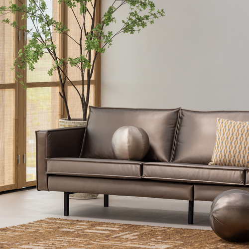 WOOOD bal kussen klein Rodeo - Metallic - Naturel - 30x30x30 - vtwonen shop