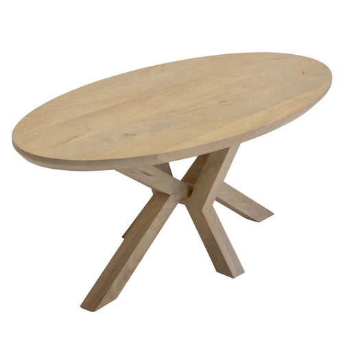 Giga Meubel Salontafel Onno Ovaal - Mangohout - Naturel - 120x60x47cm