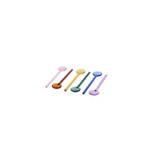 Ona - Koffielepel glas multikleur Tilly - Set van 6