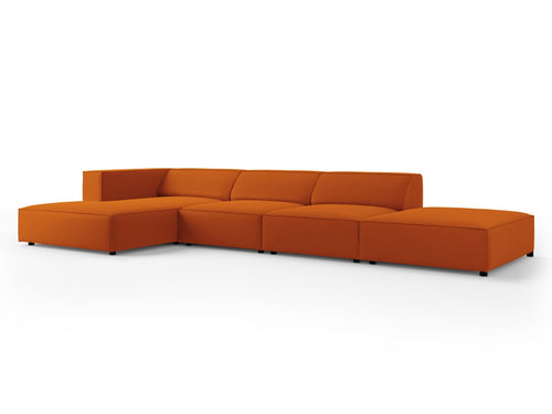 Cosmopolitan Design linker hoekbank Arendal 5-zits, flueel, terracotta - 166x341x70cm