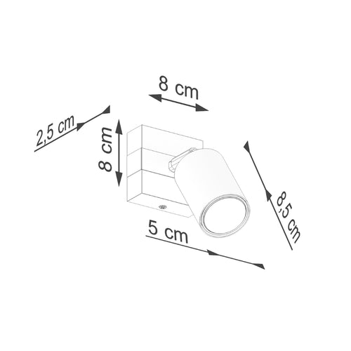 Sollux Lighting Wandlamp FAGER 1 zwart - 8x17x13cm