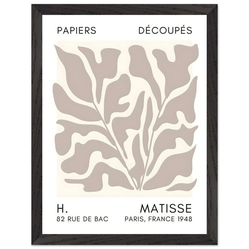 Artfulprints Poster met Lijst Matisse – Seabed shapes grey   - 30x40 cm - Grijs