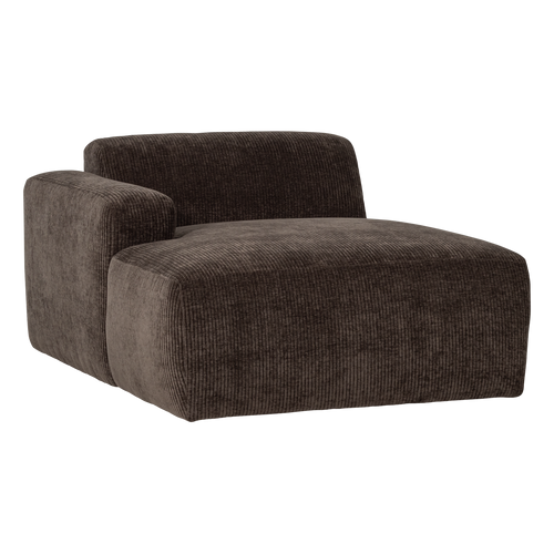 WOOOD chaise longue bank links Mojo Base - Rib - Bruin - 74x112x162