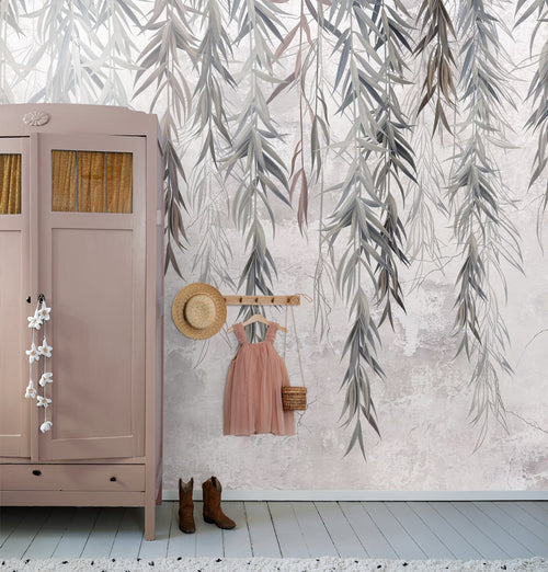 Sanders & Sanders fotobehang bladeren grijs en beige - 375 x 270 cm - 600978 - vtwonen shop