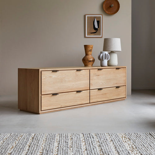 Tikamoon Massief eikenhouten tv-meubel 180 cm - Naturel - vtwonen shop